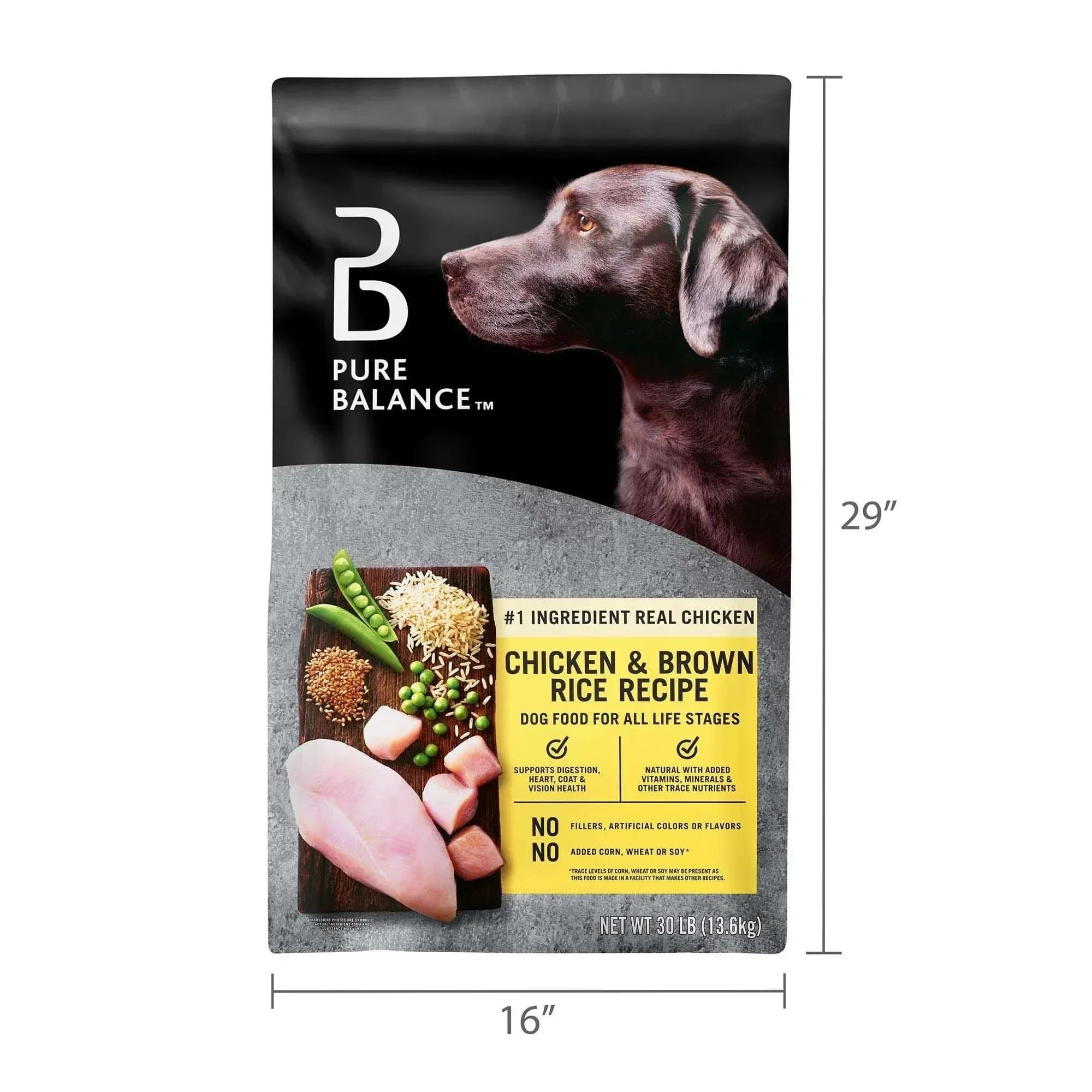 Pure Balance Chicken & Brown Rice Recipe Dry Dog Food, 30 lbs