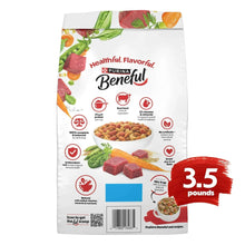 Purina Beneful Originals dry dog food bag with kibble graphic and 3.5 pounds mark