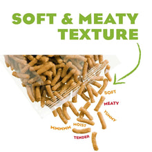Moist & Meaty dog food pieces close-up showing soft and meaty texture