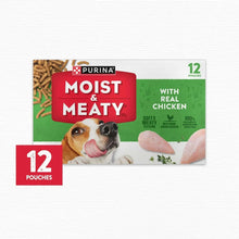 Purina Moist & Meaty dog food 12-pouch box with real chicken and soft meaty details