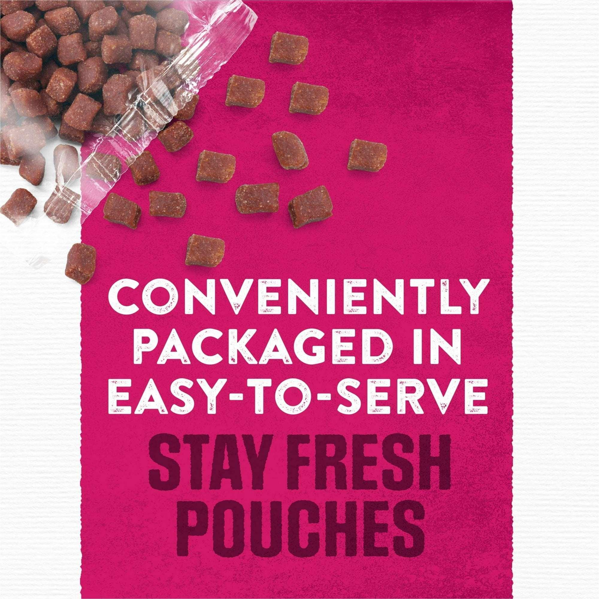 Purina Moist & Meaty Dry Dog Food, High Protein Steak Flavor with Real Beef, 6 oz Per Pouches