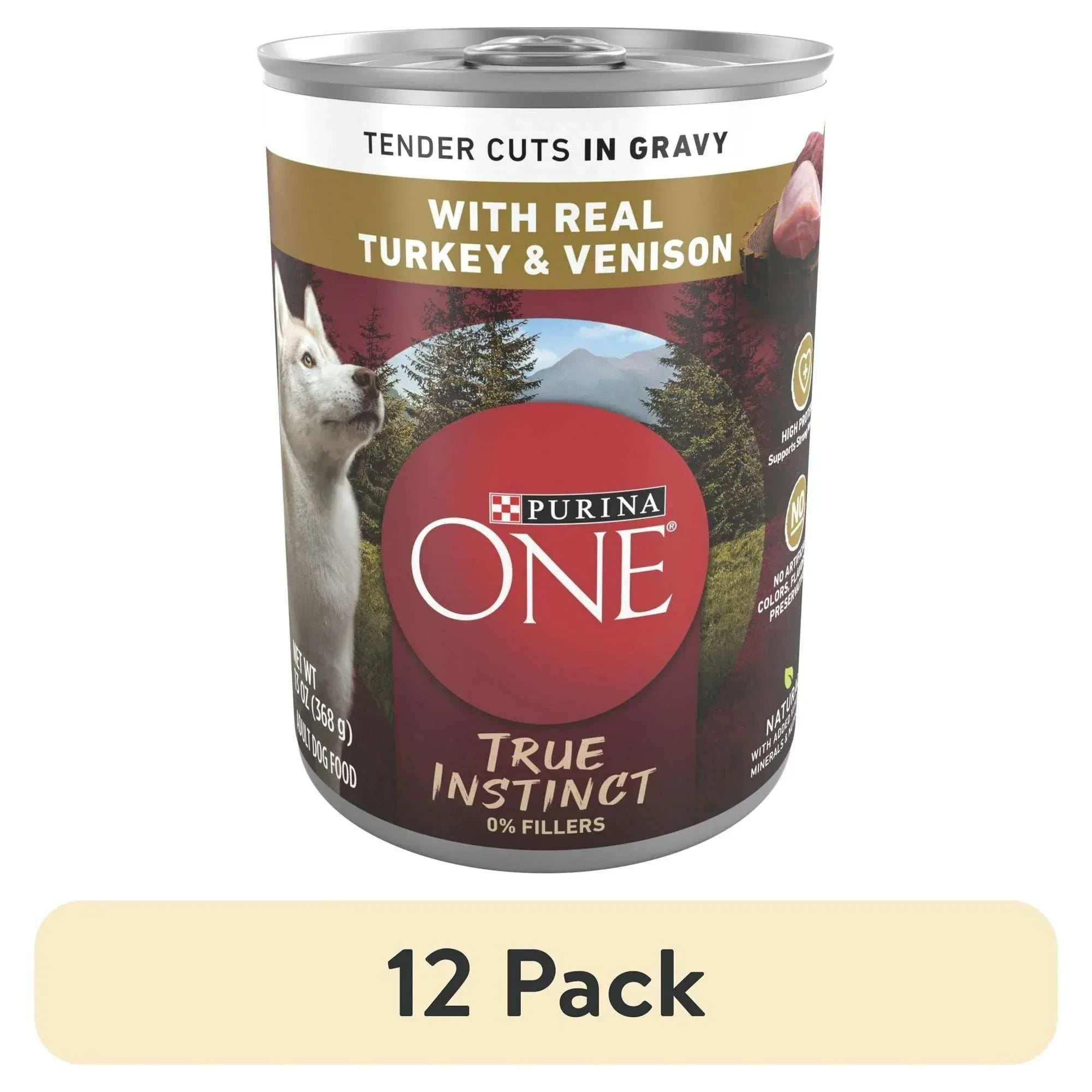 Purina ONE True Instinct Wet Dog Food, High Protein Soft Turkey & Venison, 13 oz Can