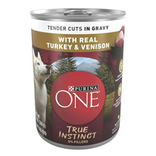 Purina ONE wet dog food can with turkey and venison in gravy