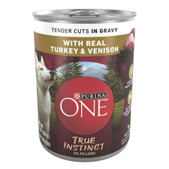 Purina ONE True Instinct Wet Dog Food, High Protein Soft Turkey & Venison, 13 oz Can