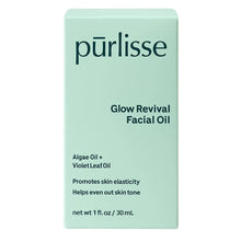 purlisse Glow Revival facial oil box, mint green with label