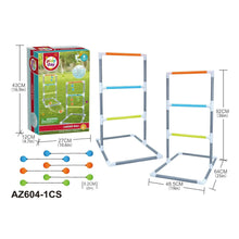 Ladder ball toy set with ladder frame and hanging multicolor balls, in retail box
