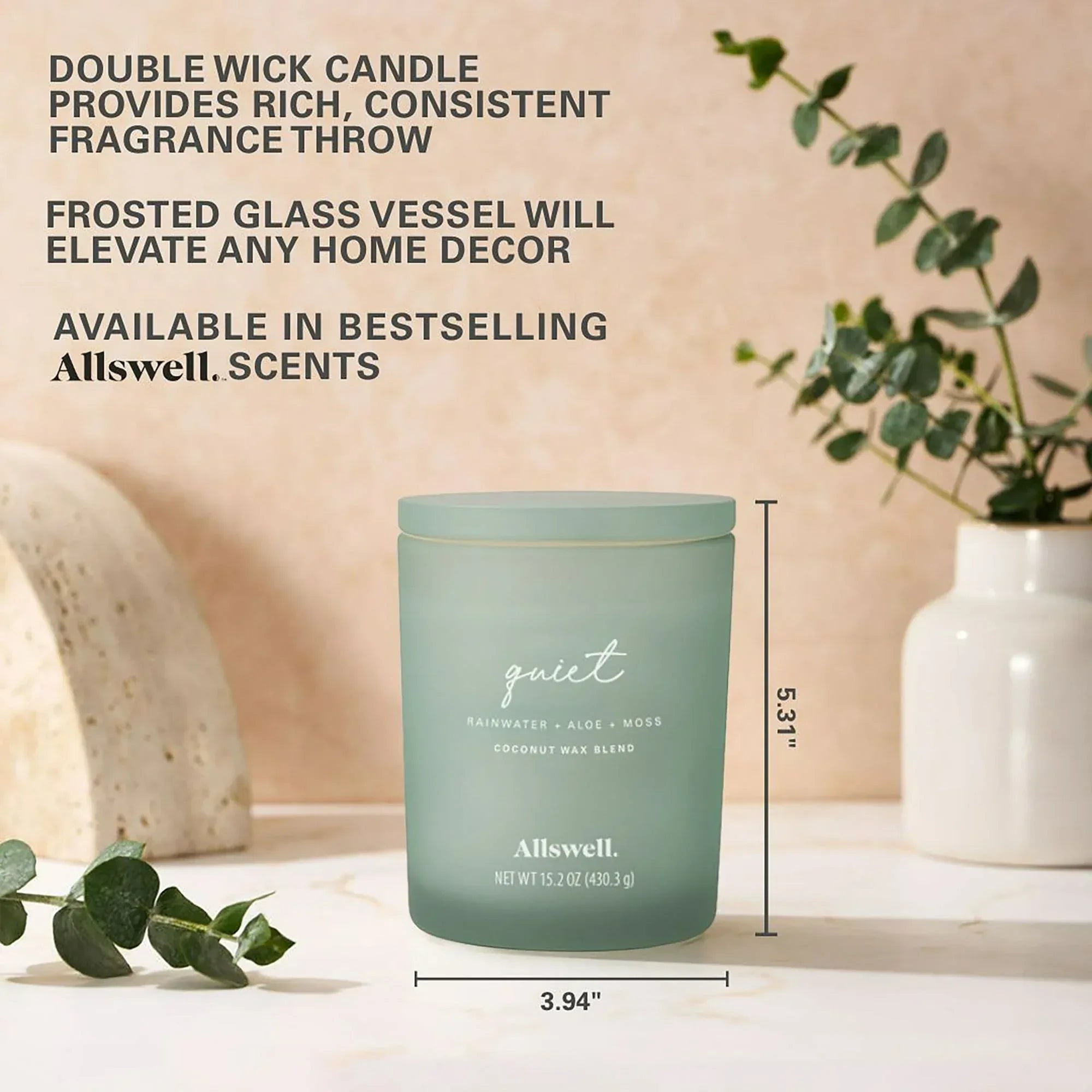 Allswell Scented 2-Wick Spa Jar Candle 15oz.