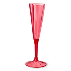 Plastic Heart Champagne Glass, Red, Valentine's Day by Way To Celebrate (Pack of 6)