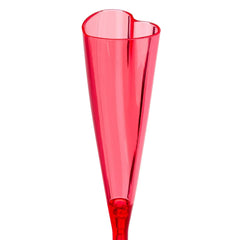 Plastic Heart Champagne Glass, Red, Valentine's Day by Way To Celebrate (Pack of 6)