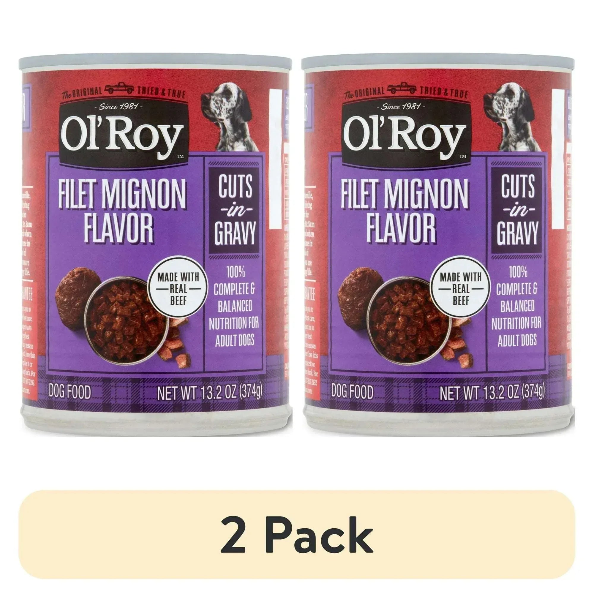 Ol' Roy Filet Mignon Flavor Cuts in Gravy, 13.2 oz Can