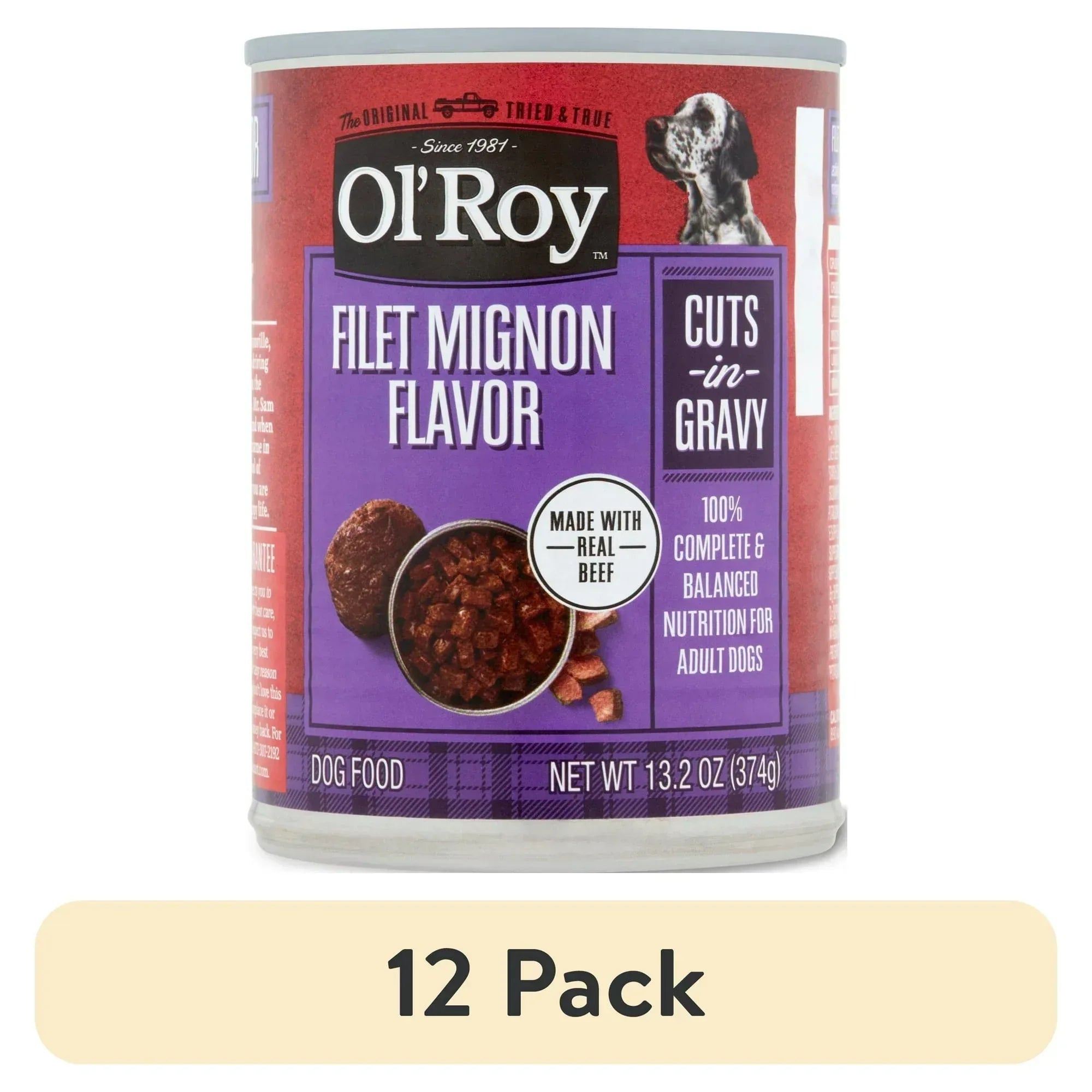 Ol' Roy Filet Mignon Flavor Cuts in Gravy, 13.2 oz Can