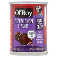 Dog food can, Ol' Roy filet mignon flavor with gravy, 13.2 oz net wt