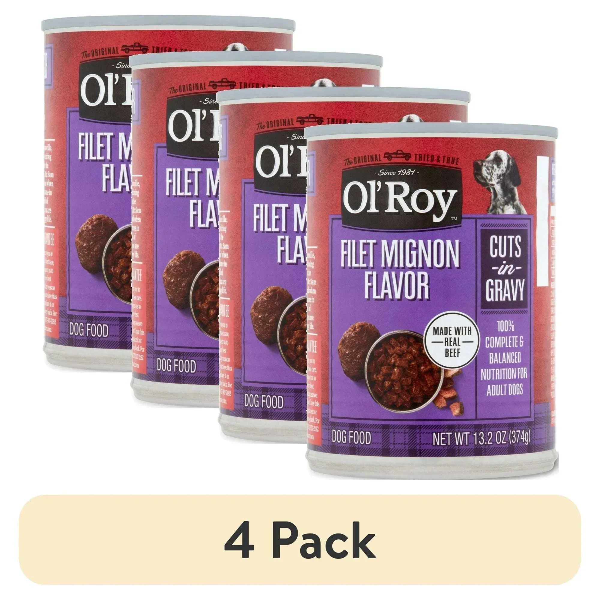Ol' Roy Filet Mignon Flavor Cuts in Gravy, 13.2 oz Can