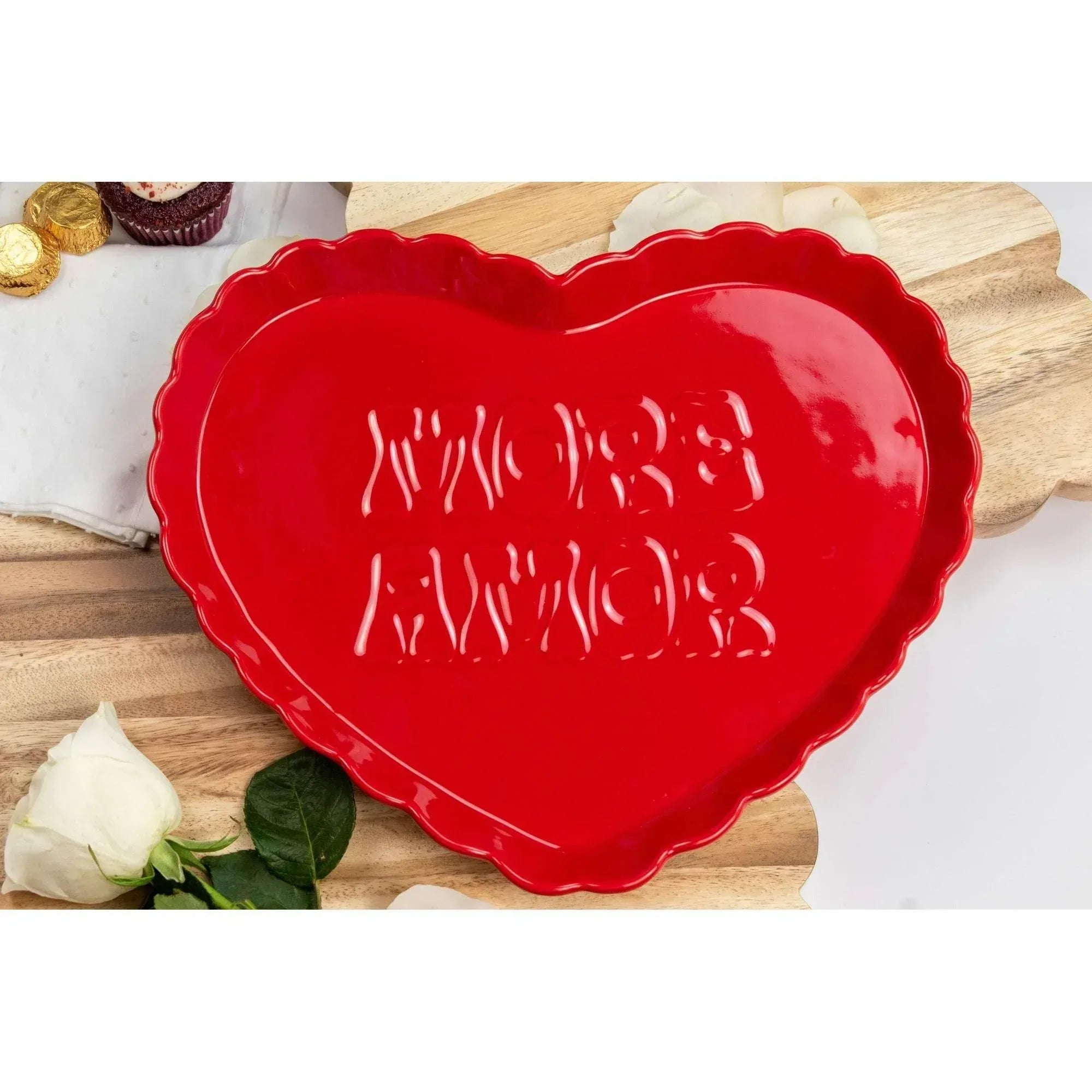 Way to Celebrate 1pk Ceramic Heart Serving Tray