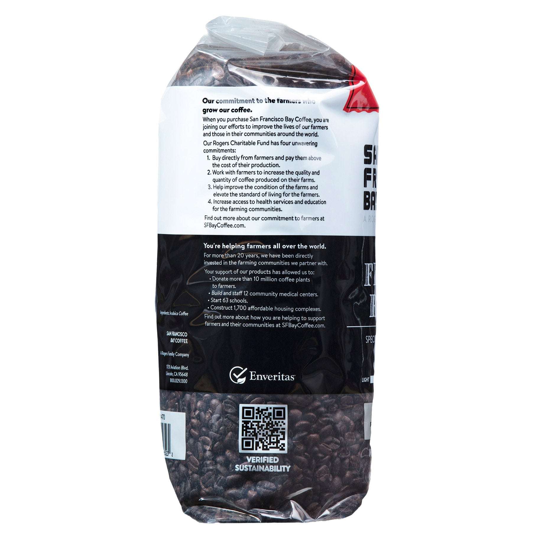 San Francisco French Roast whole bean coffee by Brands For Less USA with sustainability and farmer support details