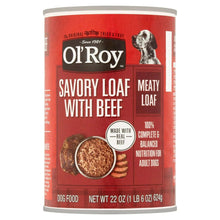 Ol' Roy savory loaf with beef wet dog food can, 22 oz