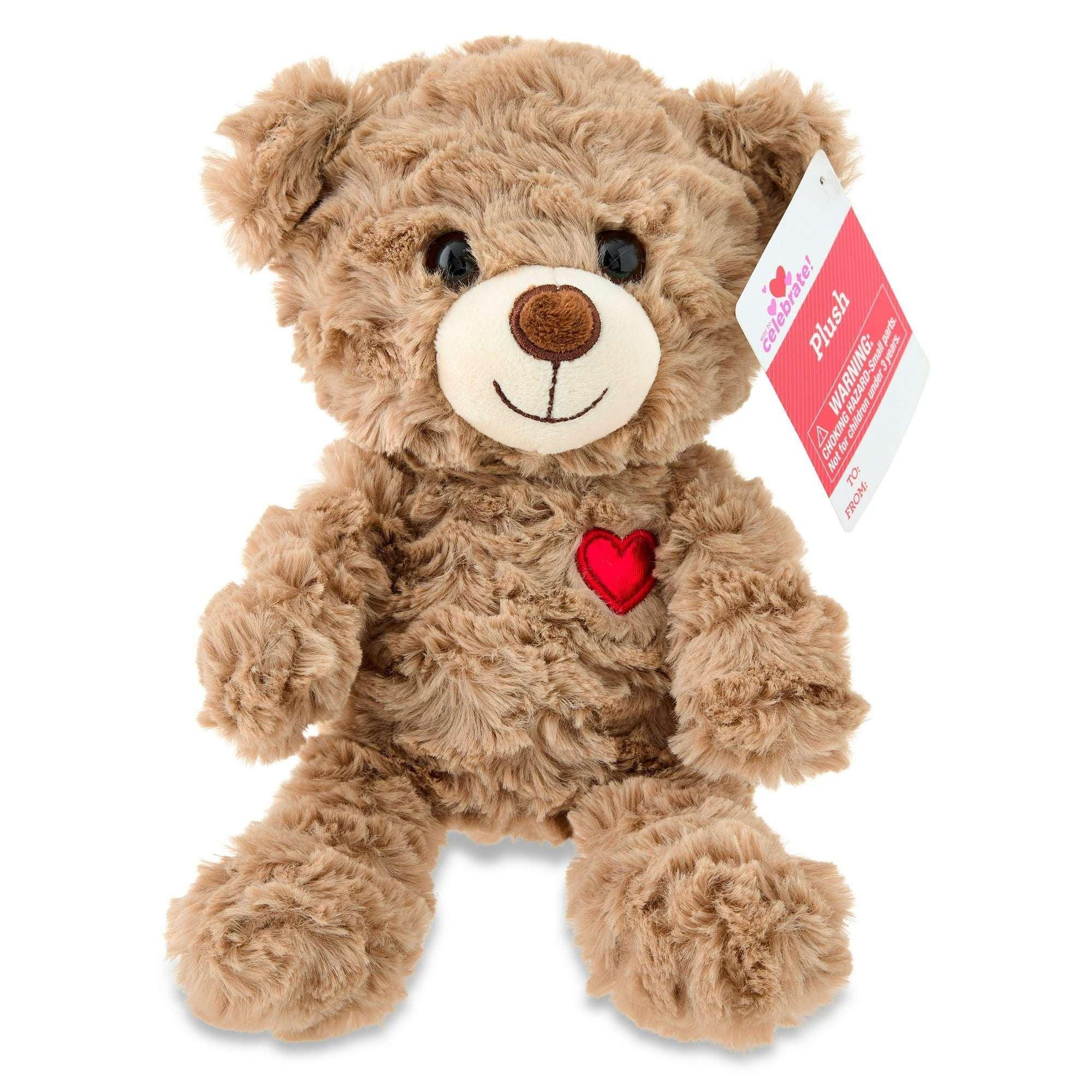 Small Bear Plush, Brown, 7", Valentine's Day by Way To Celebrate