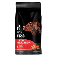 Black dog food bag for sensitive skin & stomach, salmon and rice recipe