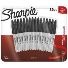Sharpie fine-point black permanent marker set in blister pack, 32 count