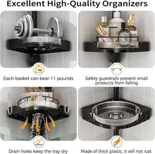 4-tier shower caddy baskets with guardrail and drain holes to keep contents dry