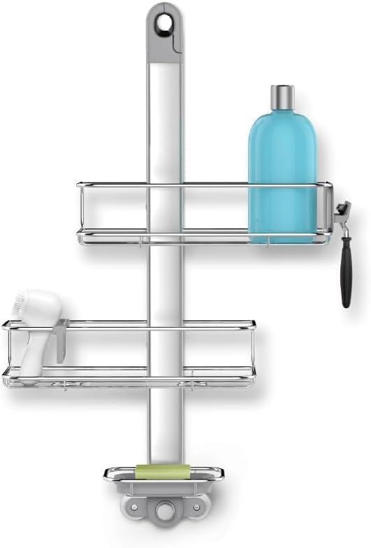 simplehuman Adjustable and Extendable Shower Caddy , Stainless Steel and Anodized Aluminum