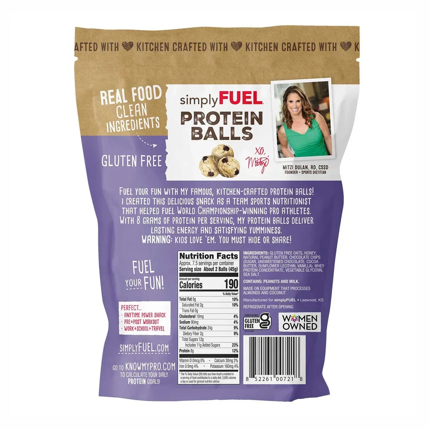 simplyFUEL Chocolate Chip Cookie Dough Protein Balls, 12 oz.