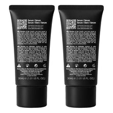 Two black Snake Serum anti-aging facial gel tubes with back label and QR code