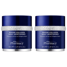 Marine collagen night moisturizer jars, blue lids, 2-pack by skinPharmacy
