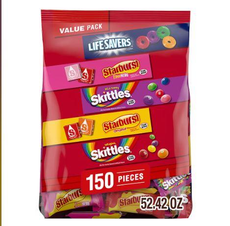 Skittles, Starburst & Life Savers Fruity Candy Variety Bag, Bulk Bag, 150 ct. - USA MEGA SHOP