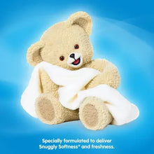Cream teddy bear illustration holding a folded white cloth