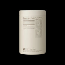 Collagen peptides supplement tub, back label with Supplement Facts panel