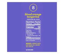 Spindrift sparkling water nutrition facts panel for blood orange tangerine, 8 servings