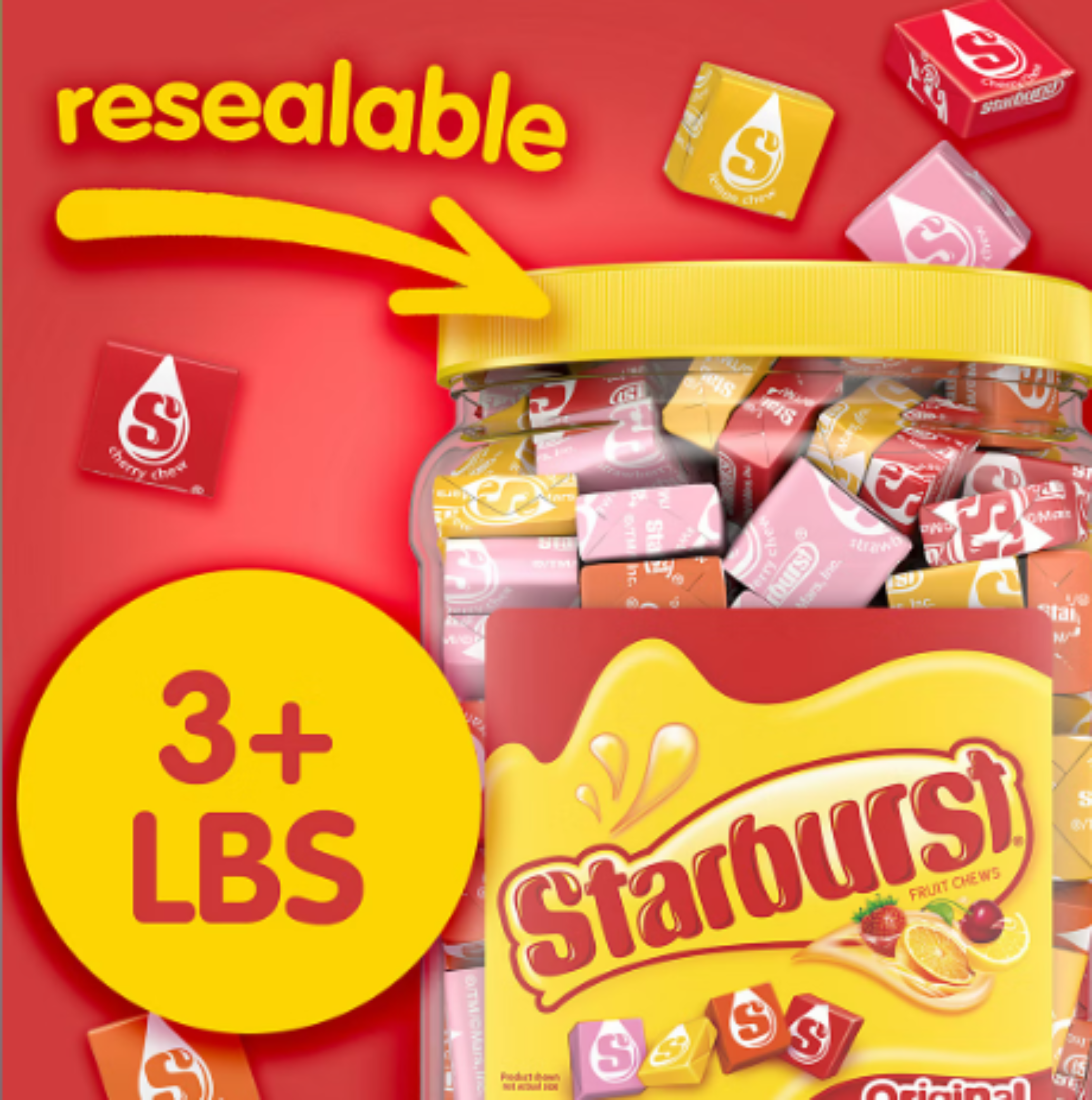 Starburst Original Fruity Chewy Candy Bulk Jar, 54 oz.