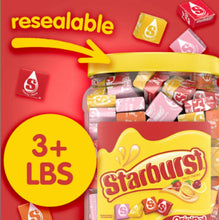Resealable Starburst Original candy bulk jar with 3+ lbs label and mixed pieces
