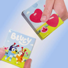 Bluey sticker share pack mini squares with red heart 'to' and 'from' labels