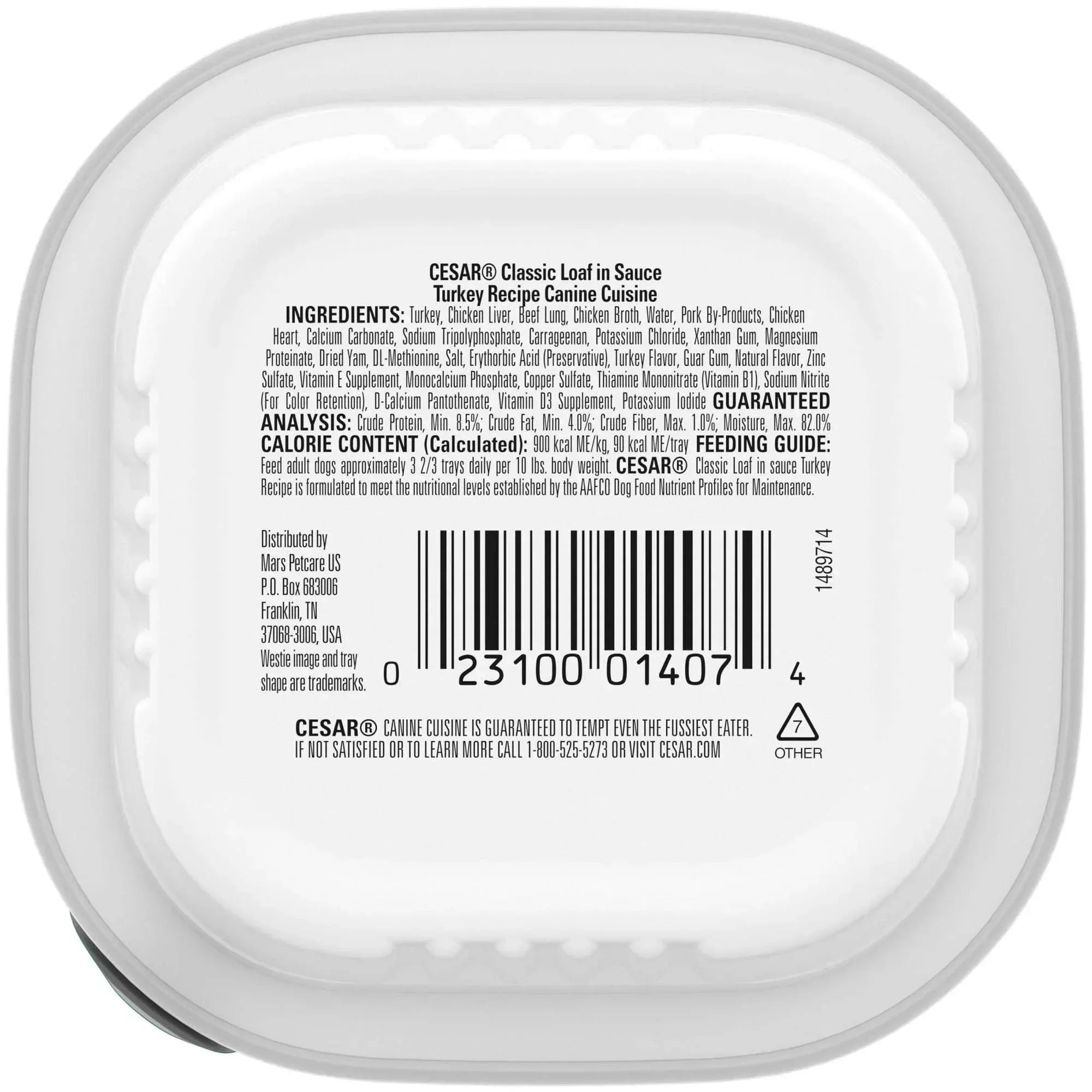 (3 pack) Cesar Filets in Gravy Turkey Recipe Flavor Adult Wet Dog Food, 3.5 oz Tray