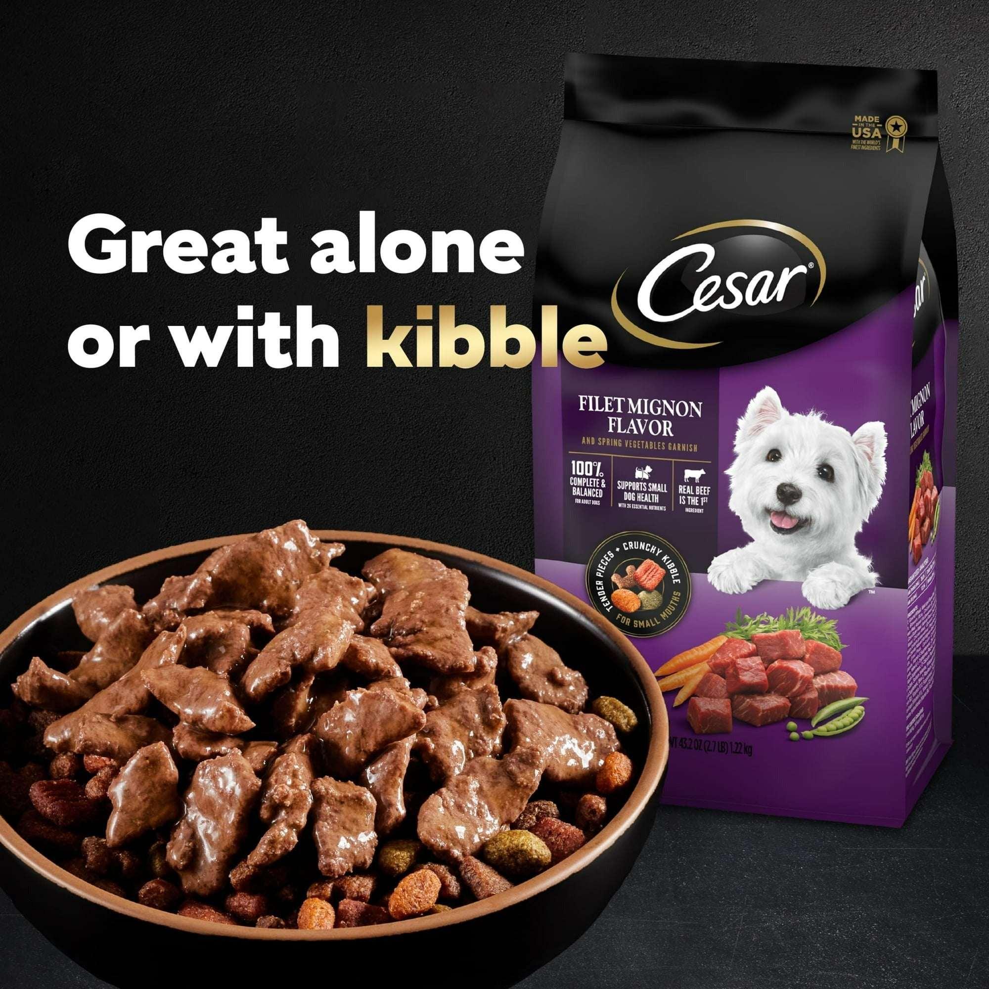 (3 pack) Cesar Filets in Gravy Turkey Recipe Flavor Adult Wet Dog Food, 3.5 oz Tray