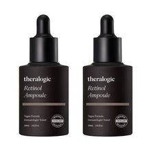 Retinol ampoules set of two dark glass bottles with dropper caps