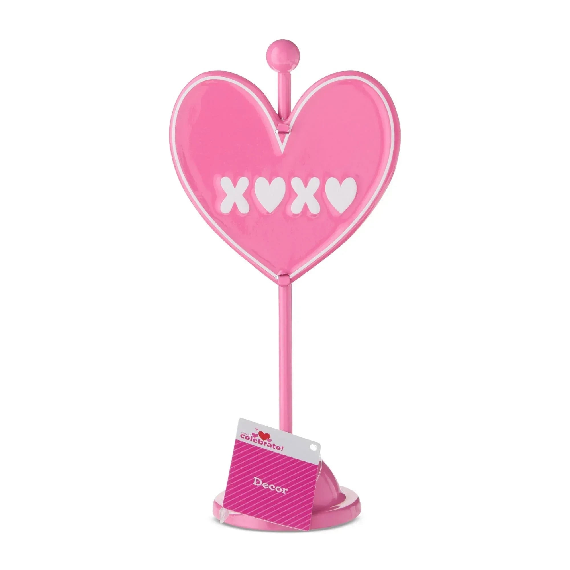 Metal XOXO Heart Tabletop Sign, Pink, 7", Valentine's Day by Way To Celebrate