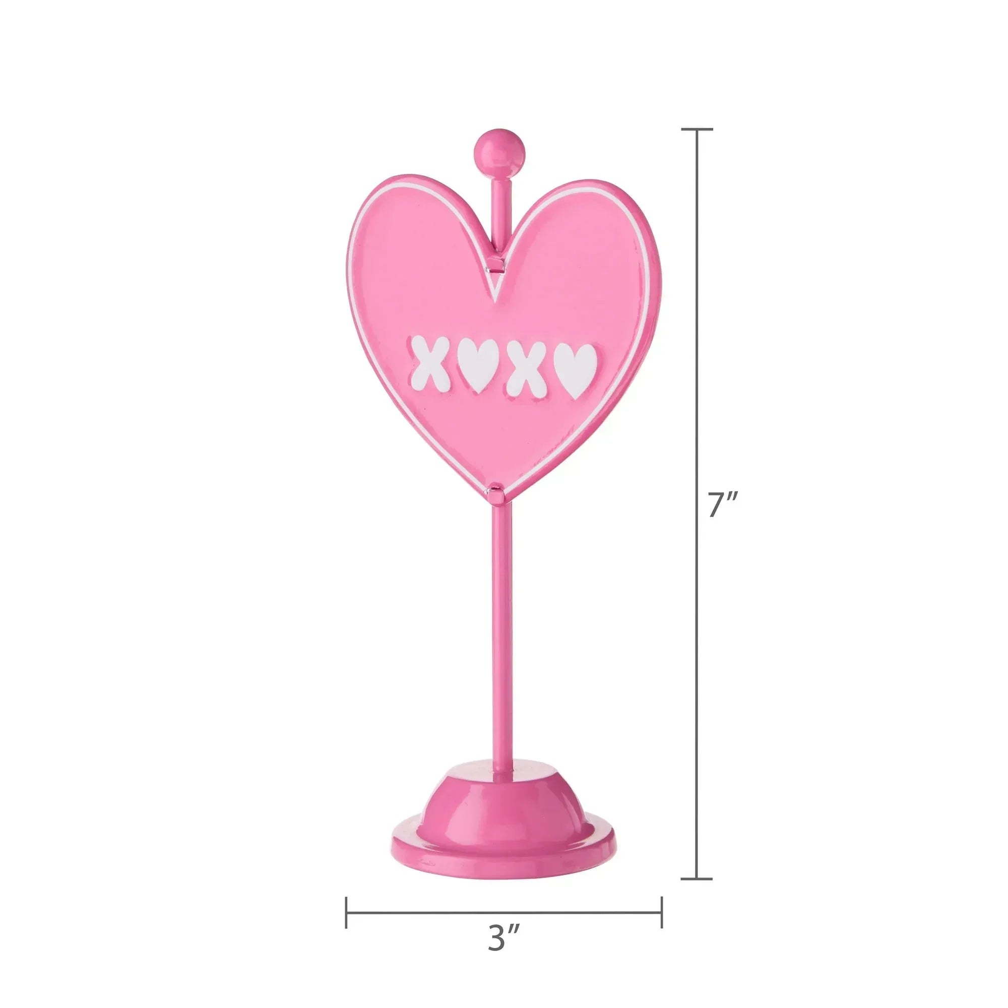Metal XOXO Heart Tabletop Sign, Pink, 7", Valentine's Day by Way To Celebrate