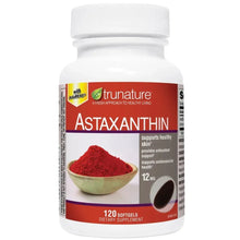 trunature Astaxanthin 12 mg dietary supplement bottle with 120 softgels