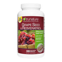 Grapeseed & resveratrol dietary supplement bottle, 300 vegetarian capsules