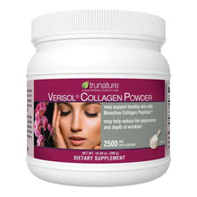 Collagen powder dietary supplement jar with purple Verisol Collagen Powder label