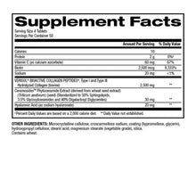 Supplement Facts nutrition label on trunature Verisol collagen bottle