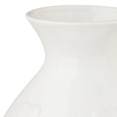 Ceramic Valentine's Day Heart Vase, White, 12", by My Texas House