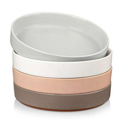 vancasso Pasta Bowls, Stoneware Salad Bowls Set of 4, Large Serving Bowls, Soup Bowls White