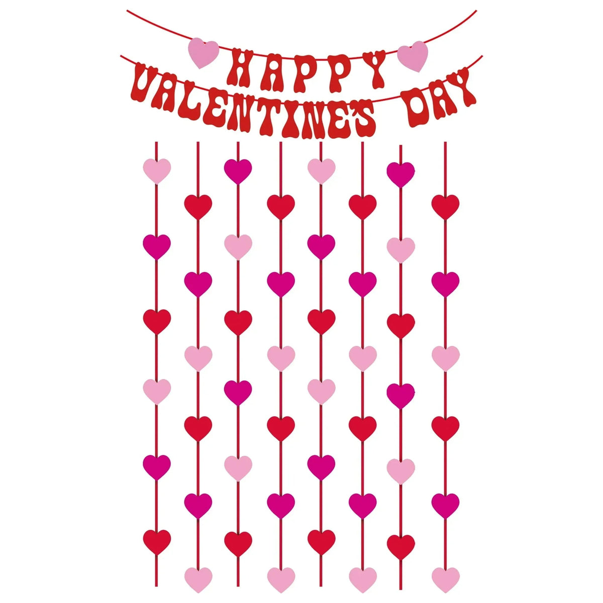 Happy Valentine's Day Decoration Kit, Pink and Red, 10 Pieces, Valentine's Day by Way To Celebrate