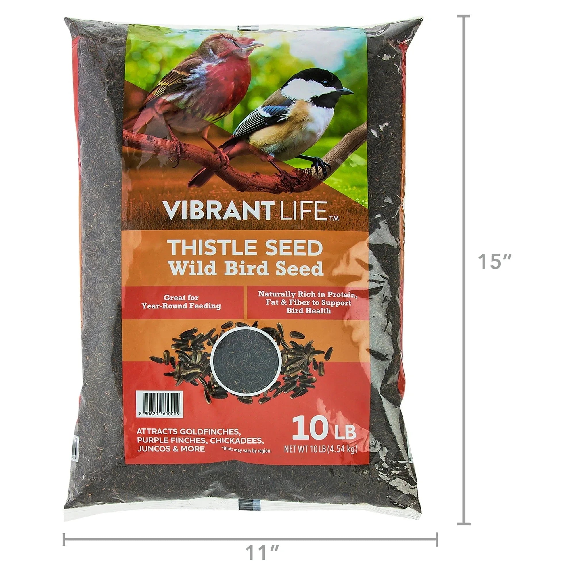 Vibrant Life Nyjer Thistle Seed Wild Bird Food for Finches, 10 lb Bag - USA MEGA SHOP