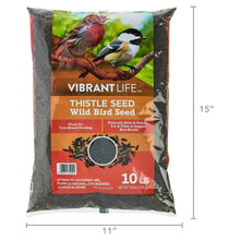 Thistle seed wild bird food bag, 10 lb, with 11 x 15 in size markings