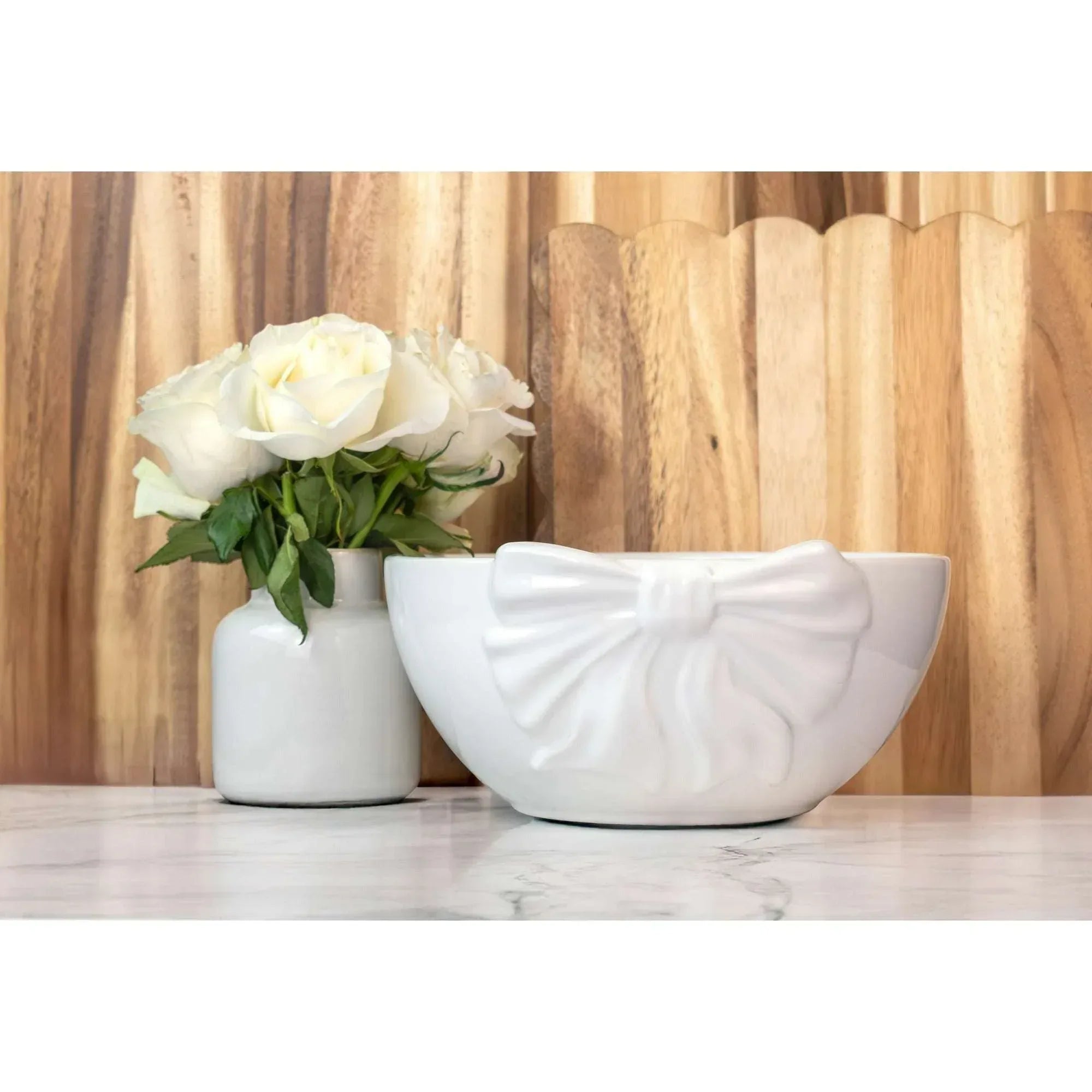 Way to Celebrate 1pk Ceramic Bow Serving Bowl